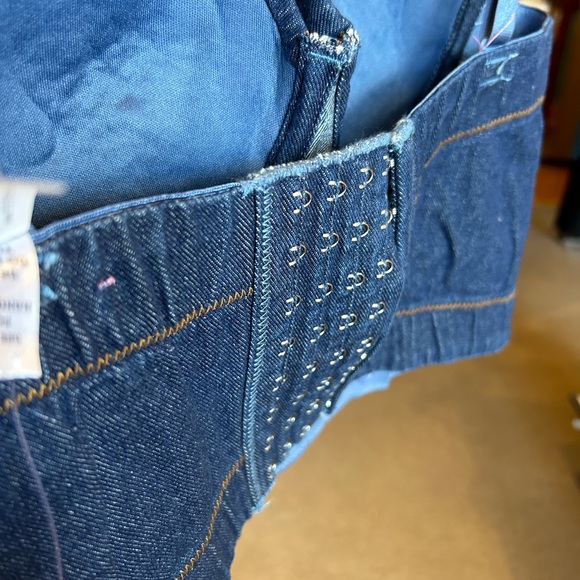 Denim Dark Blue Body Control Crop Top NWT - Picture 4 of 9